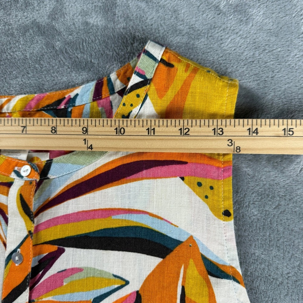 C&C California Womens L Linen Sleeveless Tank Top Beach Bright Boho Summer - Picture 8 of 15